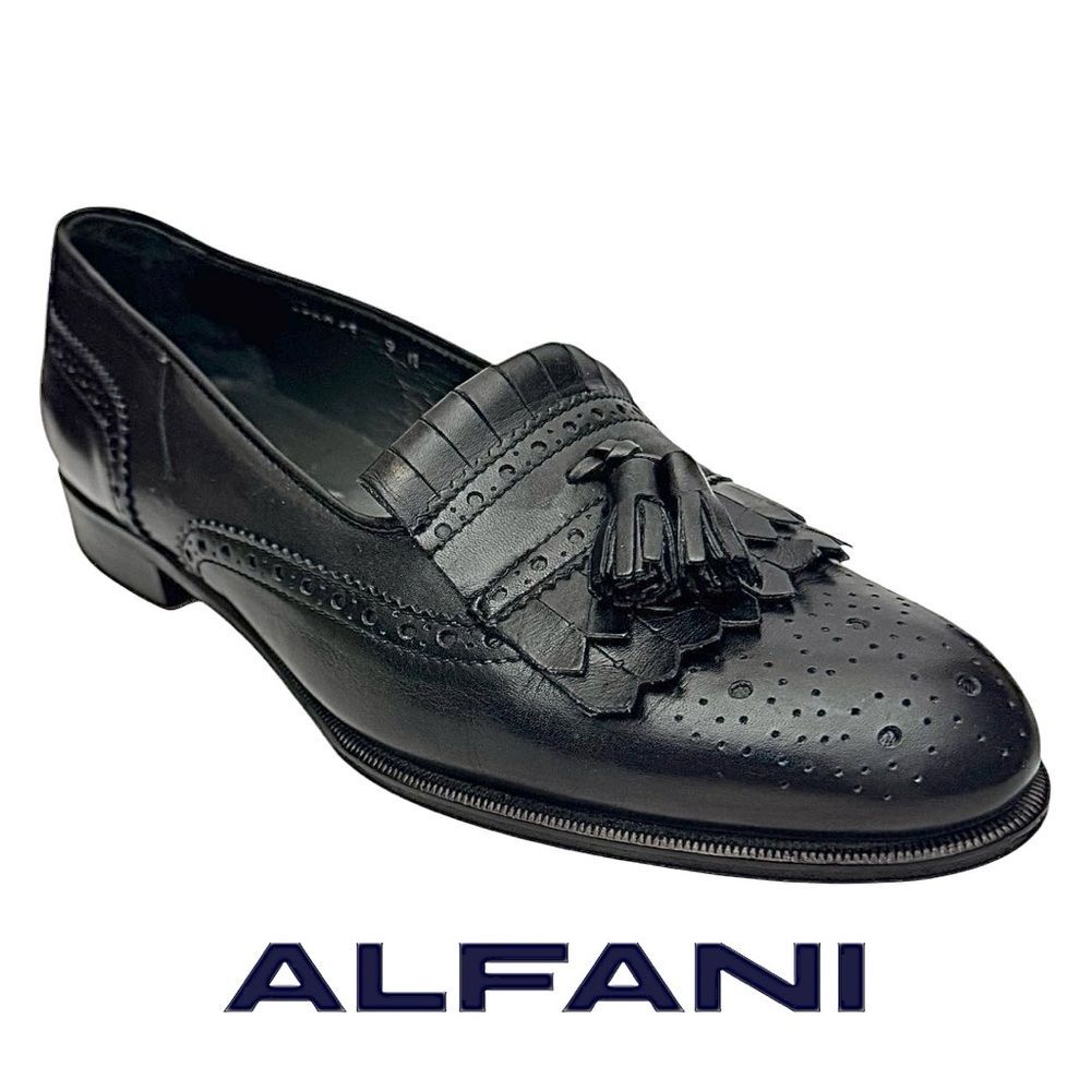 Alfani Mens Leather Kilt Tassell Loafer Shoe Made In Italy Size 9 M Pre-Owned